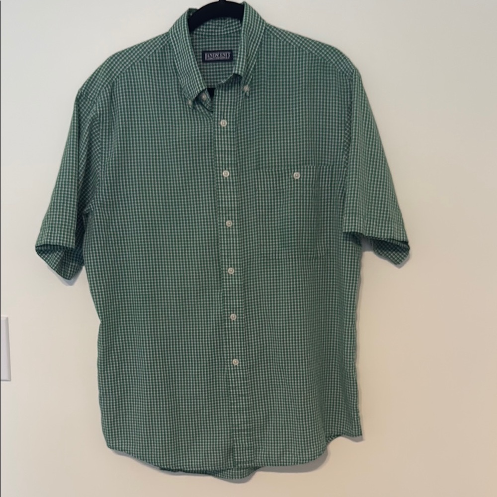 Lands' End Green Casual Button Down‎ Shirt